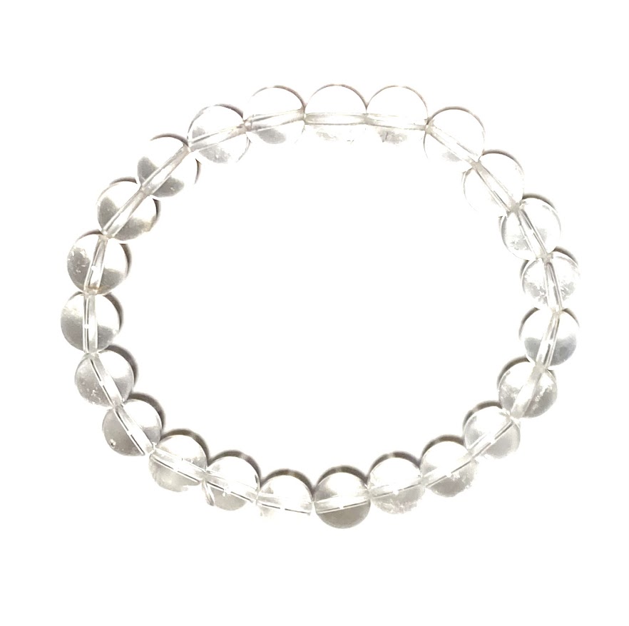 A 天然の面白さを満喫できる8mm水晶ブレスレット【16.5cm 18cm 20cm】浄化 健康 リズム ギフト 数珠 念珠 天然石 パワーストーン レディース...