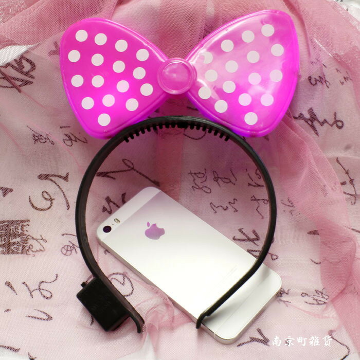 ハロウィン ミニー風 水玉 リボン カチューシャ LED 3パターン 点滅 発光 コスプレ/衣装/仮装パーティグッズ ハロウィン クリスマスに 【電池別売り】