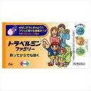 【第2類医薬品】【トラベルミンファミリー　6錠】の商品詳細乗りもの酔いを予防・緩和！「トラベルミンファミリー 6錠」は、乗りもの酔い症状の予防及び緩和に有効な乗りもの酔い薬です。ラムネのようにフワッと溶ける速崩タイプ。旅行中のバスや電車などの移動中でも水なしで服用できます。また、酔ってからでも効く成分を配合しているので、旅行を楽しんでいただけます。5歳以上のお子さまから、大人の方まで服用できます。医薬品。■内容量 6錠■成分・分量 1回量(11歳以上)2錠中塩酸メクリジン 25mg、スコポラミン臭化水素酸塩水和物 0.16mg添加物として、トウモロコシデンプン、D-マンニトール、L-メントール、香料、三二酸化鉄、ジメチルポリシロキサン、ステビア抽出精製物、セルロース、ポピドン、無水ケイ酸を含有します。■効能・効果 乗物酔によるめまい・吐き気・頭痛の予防及び緩和■用法・用量 乗りもの酔いの予防には乗りものに乗る30分前に、次の1回量を水またはお湯で服用してください。年齢：1回量 成人(15歳以上)：2錠 11歳以上15歳未満：2錠 5歳以上11歳未満：1錠 5歳未満：服用しないこと・なお追加する場合は、1回量を4時間以上の間隔をおいて服用してください。1日の服用回数は2回までとしてください。・小児(5歳以上15歳未満)に服用させる場合には、保護者の指導監督のもとに服用させること。修学旅行などに持たせる場合には、事前に用法・用量など、服用方法をよく指導してください。・錠剤の取り出し方 錠剤の入っているシートの凸部を指先で強く押して、裏面の膜を破り、錠剤を取り出して服用してください。(誤ってシートのままのみこんだりすると食道粘膜に突き刺さるなど思わぬ事故につながります。)■使用上の注意 【してはいけないこと】 (守らないと現在の症状が悪化したり副作用・事故が起こりやすくなる) 1.本剤を服用している間は、次のいずれの医薬品も服用しないでください 他の乗物酔い薬、かぜ薬、解熱鎮痛薬、鎮静薬、鎮咳去痰薬、胃腸鎮痛鎮痙薬、抗ヒスタミン剤を含有する内服薬(鼻炎用内服薬、アレルギー用薬) 2.服用後、乗物又は機械類の運転操作をしないでください(眠気や目のかすみ、異常なまぶしさなどの症状があらわれることがあります。)【相談すること】 1.次の人は服用前に医師又は薬剤師に相談してください 医師の治療を受けている人 妊婦又は妊娠していると思われる人 高齢者 本人又は家族がアレルギー体質の人 薬によりアレルギー症状を起こしたことがある人 次の症状のある人：排尿困難 次の診断を受けた人：緑内障、心臓病 2.次の場合は、直ちに服用を中止し、この説明文書をもって医師又は薬剤師に相談してください服用後、次の症状があらわれた場合皮 ふ：発疹・発赤、かゆみ 精神神経系：頭痛 その他：顔のほてり、排尿困難、異常なまぶしさ3.次の症状があらわれることがあるので、このような症状の継続又は増強がみられた場合には、服用を中止し、医師又は薬剤師に相談してください口のかわき、便秘■保管及び取扱上の注意 直射日光の当たらない湿気の少ない涼しい所に保管してください。 小児の手の届かない所に保管してください。 他の容器に入れ替えないでください。また、本容器内に他の薬剤等を入れないでください。(誤用の原因になったり品質が変わります)使用期限をすぎた製品は使用しないでください。広告文責：株式会社ドラッグピュア作成：201512JE神戸市北区鈴蘭台北町1丁目1-11-103TEL:0120-093-849問い合わせ先本製品についてのお問い合わせは、当店（ドラッグピュア）または下記へお願い申し上げます。製造販売：エーザイ株式会社〒112-8088 東京都文京区小石川4-6-10TEL：03-3817-3700 （大代表）区分：第2類医薬品