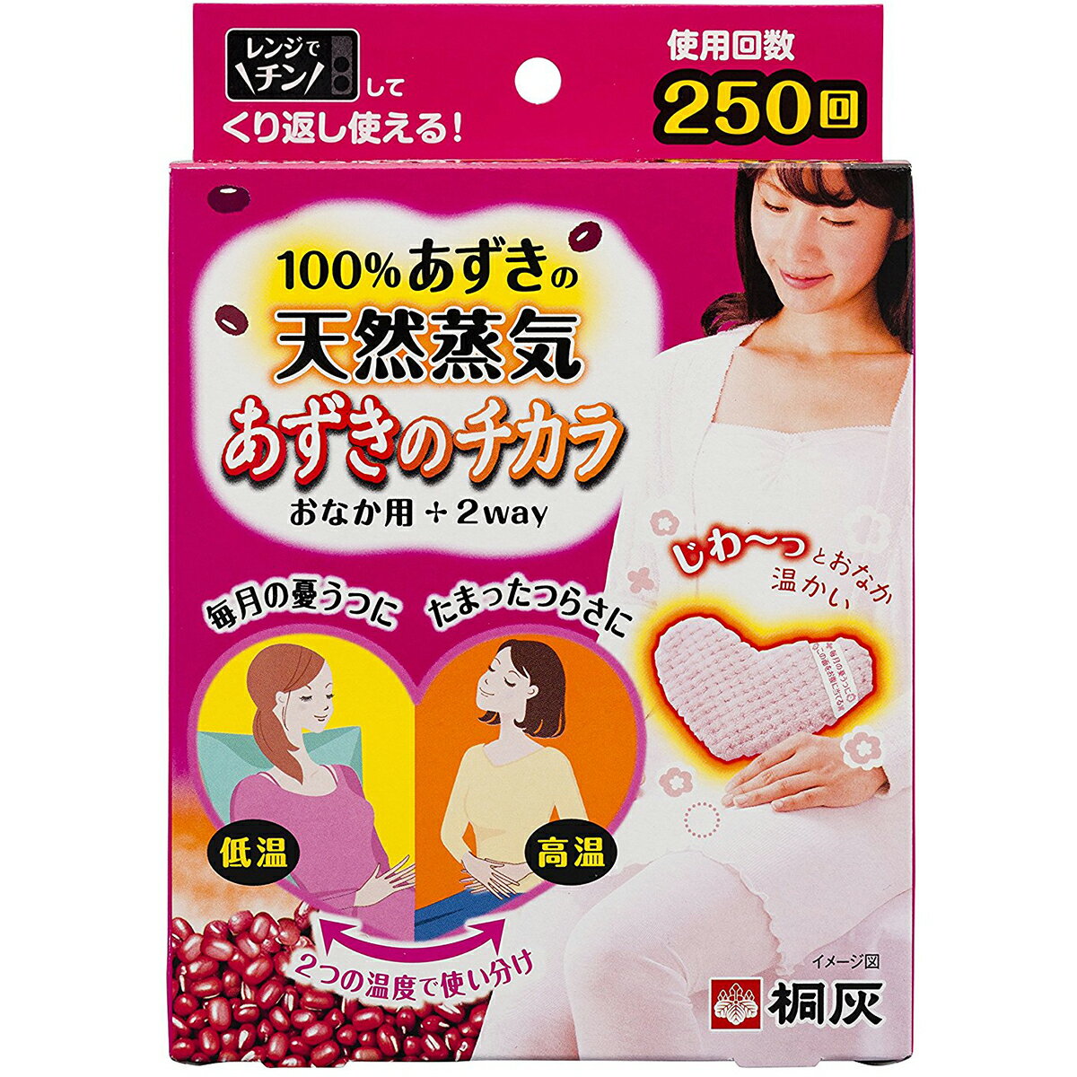 桐灰化学株式会社　あずきのチカラ おなか用　1個 (約250回)＜100%小豆の天然蒸気でお腹を温める＞＜表裏で2つの温度＞【北海道・沖縄は別途送料必要】のサムネイル