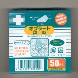 ●原材料に「ジャガイモデンプン」を使用した飲みやすいオブラートです。●水分を約15％含んでいますので、なめらかで簡単に飲み込むことができます。◆袋型オブラート立体的な袋型になっているので、薬を包みやすくなっています。お薬を入れる便利なスタンド付き広告文責：株式会社ドラッグピュア神戸市北区鈴蘭台北町1丁目1-11-103TEL:0120-093-849製造販売者：日進医療器株式会社