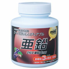 ●特長・この頃、元気不足や美容が気になる方に。・男女問わず、おすすめできるサプリメントです。・2粒で亜鉛4mgを補給できます。・ぶどう味のチュアブルタイプ。●原材料名・麦芽糖・乳糖・ぶどう糖・ショ糖エステル・甘味料（キシリトール）・グルコン...