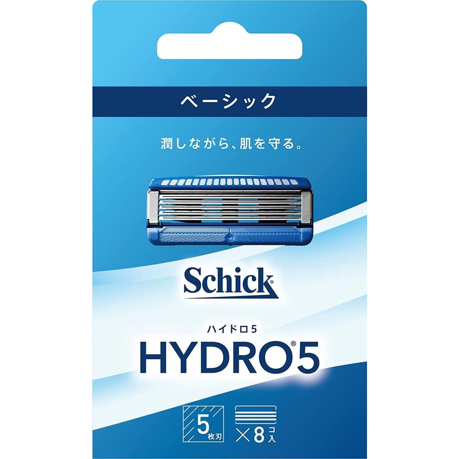 【送料無料】シック・ジャパン株式会社ハイドロ5 ベーシック 替刃 スキンガード付5枚刃 8コ入【RCP】【CPT】