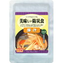 ◆UAA食品　　豚汁　　◆内容量:（1P）180g/荷姿:1ケース50パック 入り（9kg）賞味期限:製造日より5年※調理方法：開封してそのまま。 または開封せず湯せんで7〜8分温めてお召し上がりください。 電子レンジの時は皿等に移してください。 食品の保存は冷凍やチルドでの方法が一般的です。この商品は、食品の保存を常温で長期保存が出来る製造方法であるUAAR製法を採用しています。 主に災害時に備えての長期保存食として地方自治体や様々な法人にご利用いただいております。 常温で5年間の保存が出来、しかも常温のままでも美味しく食べられますので、 海や山へのレジャーに携行する携行食としても更に日常食としても活用いただいております。原材料 豚肉、人参、こんにゃく（水酸化カルシウム）、里芋、ごぼう、うす揚げ（豆腐凝固剤）、かつおだし、味噌（※原材料の一部に大豆を含む） 標準栄養成分表（1食当たり） エネルギー たんぱく質 脂質 炭水化物 ナトリウム 106kcal 5.9g 5.7g 8.2g 781mg(食塩相当分1.9g) 内容量 180g／1パック 保存方法 直射日光を避け、常温または冷暗所で保存してください。 賞味期限 製造日より5年 JANコード 4562218810094 アルファフーズ株式会社〒105-0022　東京都港区海岸1−7−8 東京都立産業貿易センター浜松町館6F03-6435-6980広告文責：株式会社ドラッグピュア(ky)神戸市北区鈴蘭台北町1丁目1-11-103TEL:0120-093-849製造元・販売元、または発売元：アルファフーズ株式会社関連商品はこちら■UAA食品　一覧■■非常食一覧■