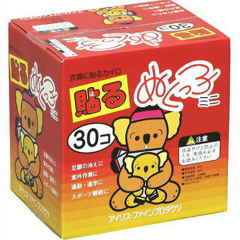 【本日楽天ポイント5倍相当】【送料無料】【お任せおまけ付き♪】アイリス　貼るぬくっ子（貼るぬくっこ）　ミニサイズ　30個入り×16箱（合計480個）＜使い捨てカイロ＞【RCP】【北海道・沖縄は別途送料必要】【△】