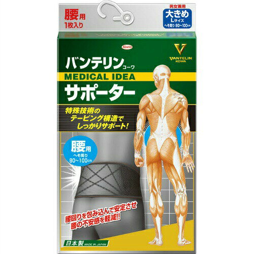 興和新薬株式会社 ヘルスケア事業部バンテリンコーワサポーター腰用 ブラック 大きめ…