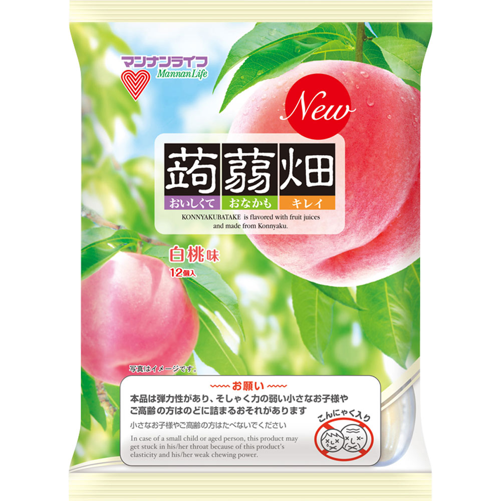 株式会社マンナンライフ　蒟蒻畑白桃味　25g×12個入×12袋セット＜国産こんにゃく粉100％使用＞（こんにゃくばたけ）(この商品は注文後のキャンセルができません)【RCP】【北海道・沖縄は別途送料必要】