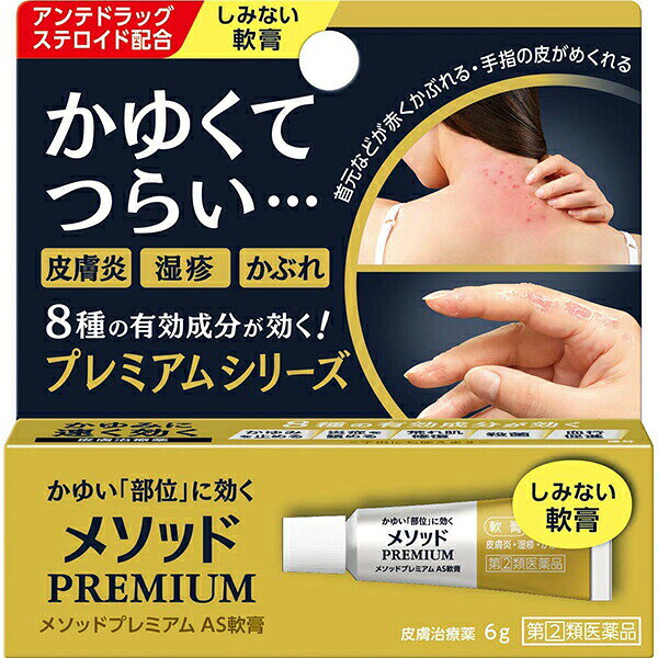 ライオン株式会社 メソッドプレミアム AS軟膏 6g［ステロイド配合］＜手指や首元の皮膚炎・湿疹・かぶれに＞(注文後キャンセル不可)