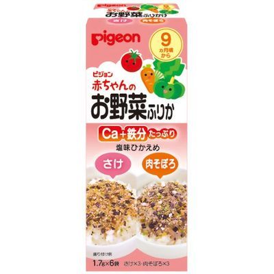 【本日楽天ポイント5倍相当】【メール便で送料無料でお届け 代引き不可】ピジョン株式会社赤ちゃんのお野菜ふりかけ さけ/肉そぼろ(1.7g×6袋入)<Ca+鉄分たっぷり!塩味ひかえめ!>【ML385】 【本日楽天ポイント5倍相当】【メール便で送料無料でお届け 代引き不可】ピジョン株式会社赤ちゃんのお野菜ふりかけ さけ/肉そぼろ(1.7g×6袋入)<Ca+鉄分たっぷり!塩味ひかえめ!>【ML385】
