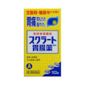 【商品説明】胃の痛み・胃もたれに効く胃腸薬です。有効成分スクラルファートが胃痛のもと（胃粘膜の荒れた患部）に直接貼りつき患部を保護・修復。スーッとした香りでのみやすい錠剤です。■効果・効能胃痛、もたれ（胃もたれ）、胸やけ、胃酸過多、げっぷ（おくび）、胃重、胃部膨満感、胃部不快感、胸つかえ、食べ過ぎ（過食）、消化不良、消化不良による胃部・腹部膨満感、消化促進、食欲不振（食欲減退）、飲み過ぎ（過飲）、はきけ（むかつき、二日酔・悪酔のむかつき、胃のむかつき、嘔気、悪心）、嘔吐■剤　型錠剤■用法・用量成人（15才以上）1回3錠、1日3回、食間・就寝前又は食後に服用して下さい。■成分・分量1日服用量(9錠)中【上層(淡紫青色)】アズレンスルホン酸ナトリウム6mg、L-グルタミン400mg、炭酸水素ナトリウム450mg、合成ヒドロタルサイト375mg【中層(淡褐色)】ロートエキス3倍散90mg(ロートエキスとして30mg)、ジアスメンSS60mg、リパーゼAP660mg 【下層(白色)】スクラルファート水和物1500mg、合成ヒドロタルサイト225mg 添加物として、ヒドロキシプロピルセルロース、乳糖、マクロゴール、カルボキシメチルスターチNa、CMC、セルロース、バレイショデンプン、硬化油、二酸化ケイ素、ステアリン酸Ca、香料を含有します。■使用上の注意●してはいけないこと （守らないと現在の症状が悪化したり, 副作用が起こりやすくなります） 1．次の人は服用しないで下さい。 透析療法を受けている人。 2．本剤を服用している間は, 次の医薬品を服用しないで下さい。 胃腸鎮痛鎮痙薬 3．授乳中の人は本剤を服用しないか、本剤を服用する場合は授乳を避けて下さい。 （母乳に移行して乳児の脈が速くなることがあります。） 4．長期連用しないで下さい。●相談すること1．次の人は服用前に医師、薬剤師又は登録販売者に相談して下さい。 （1）医師の治療を受けている人。 （2）妊婦又は妊娠していると思われる人。 （3）高齢者。 （4）薬などによりアレルギー症状を起こしたことがある人。 （5）次の症状のある人。 排尿困難 （6）次の診断を受けた人。 腎臓病、心臓病, 緑内障 2．服用後, 次の症状があらわれた場合は副作用の可能性があるので、ただちに服用を中止し、この文書を持って医師、薬剤師又は登録販売者に相談して下さい。 【関係部位：症状】 皮ふ：発疹・発赤、かゆみ 3．服用後、次の症状があらわれることがありますので、このような症状の継続又は増強が見られた場合には、 服用を中止し, 医師、薬剤師又は登録販売者に相談して下さい。 口のかわき、便秘4．2週間位服用しても服用しても症状がよくならない場合は服用を中止し、この文書を持って医師、薬剤師又は登録販売者に相談して下さい。●その他の注意 母乳が出にくくなることがあります。 ■保管および取扱い上の注意(1)直射日光の当たらない湿気の少ない涼しい所に保管してください。(2)小児の手の届かない所に保管してください。(3)他の容器に入れ替えないでください。(誤用の原因になったり品質が変わることがあります。)(4)使用期限を過ぎた製品は使用しないでください。広告文責及び商品問い合わせ先 広告文責：株式会社ドラッグピュア作成：201311ST神戸市北区鈴蘭台北町1丁目1-11-103TEL:0120-093-849製造・販売元：ライオンヘルスケア130-8644 東京都墨田区本所1-3-703-3621-6611区分：第2類医薬品・日本製文責：登録販売者　松田誠司■ 関連商品■ライオン製品胃腸薬