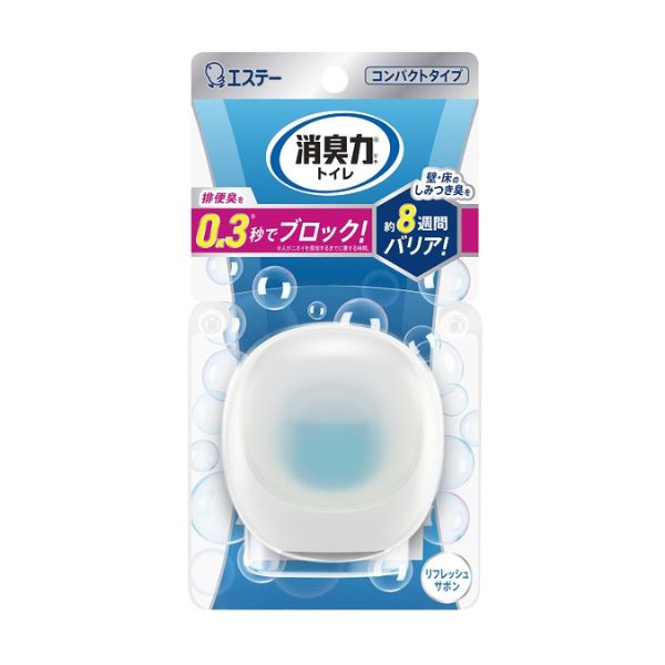 【商品詳細】 ●「レセプターブロック消臭技術」で用を足した直後の気になる便のニオイを瞬間的に防ぎます。 ●「ペアリング消臭技術」でトイレに漂うニオイや、壁や床のしみつき臭まで継続的に消臭・防臭します。 ●つけかえタイプなので少ないゴミの量で使用できます。 ●使用期間は8週間※です。※季節や使用状況により異なります。 【使用方法】 ★使用期間 約8週間 ※季節や使用状況により異なります。 ※使用期間中はこのパッケージを保管してください。 廃棄の際は地域の規則に従って捨てる。 【成分】 香料 【注意事項】 ★応急処置 ・万一、薬液が目に入った場合は、すぐに流水で充分に洗う。 ・皮フについた場合は石けんでよく洗う。 ・誤って飲んだ場合は、吐かせずすぐに口をすすぎコップ1〜2杯程度の水を飲ませる。 ・いずれも異常のある時は医師に相談する。 火気厳禁 誤飲に注意 【お問い合わせ先】 こちらの商品につきましての質問や相談につきましては、 当店（ドラッグピュア）へお願いします。 広告文責：株式会社ドラッグピュア 作成：202412KK 神戸市北区鈴蘭台北町1丁目1-11-103 TEL:0120-093-849 製造・販売元：エステー株式会社 区分：日用品