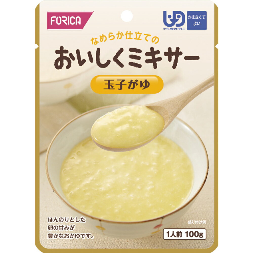 ■製品特徴 ほんのりとした卵の甘みが豊かなおかゆです。 見た目にも何かわかりにくいミキサー食。でも口に入れたとき素材の味がわかります。介護される人もする人にもお薦めします。 ■原材料名 米（国内産）、スクランブルエッグ（鶏卵、植物油脂、その他）、かつお節エキス、食塩、こんぶエキス／加工デンプン、調味料（アミノ酸等）、アナトー色素、（一部に小麦、卵、乳成分、鶏肉、大豆を含む） ◆アレルギー物質 卵、乳、小麦、大豆、鶏肉 ■栄養成分表示(100gあたり) エネルギー　（kcal） 41 水　　分　（g） 89.9 たんぱく質　（g） 1.1 脂　　質　（g） 0.5 炭水化物　（g） 8.1 灰　　分　（g） 0.4 ナトリウム　（mg） 160 カルシウム　（mg） 3 鉄　（mg） 0〜0.3 食物繊維　（g） 0.1 食塩相当量　（g） 0.4 ■賞味期間 製造日より2年 【お問い合わせ先】 こちらの商品につきましては、当店(ドラッグピュア）または下記へお願いします。 ホリカフーズ株式会社 電話：025-794-5536 広告文責：株式会社ドラッグピュア 作成：201902SN 神戸市北区鈴蘭台北町1丁目1-11-103 TEL:0120-093-849 製造販売：ホリカフーズ株式会社 区分：食品・日本製 ■ 関連商品■ ホリカフーズ　お取扱い商品 おいしくミキサー　シリーズ