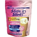 【商品説明】・おいしく水で作れて満足感。・レベルアップコラーゲン5000mg+乳酸菌。・マルチビタミン＆ミネラルなど20種の栄養素。・お好みのさじ加減で、お食事にプラスしたり、ティータイムに美容ケアなど、カスタマイズダイエットでもっと楽しいスリムアップスリムです。・ほんのりビターな大人テイストのカフェラテ味です。【お召し上がり方】●美容サプリプラン・添付の計量スプーン1杯を約85ccの水とよく混ぜます。・カロリー51kcaLでダイエットサポート。・日頃の食事で気になる栄養素やコラーゲンをプラス。●美容ドリンクプラン・添付の計量スプーン2杯を約170ccの水とよく混ぜます。・カロリー102kcaLでダイエットサポート。・軽めの食事やティータイムにも。・1食おきかえプラン・添付の計量スプーン3杯を約250ccの水とよく混ぜます。・カロリー153kcaLで、ダイエットサポート・1／3日分のマルチビタミン＆ミネラル。【原材料】・大豆蛋白、難消化性デキストリン、脱脂粉乳、コラーゲン(ゼラチン)、乳蛋白、砂糖、インスタントコーヒー、クリーミングパウダー、乳加工品、植物油脂、リンゴ抽出物、乳酸菌粉末(殺菌)、コエンザイムQ10、クエン酸K、香料、乳化剤、卵殻Ca、増粘多糖類、酸化Mg、甘味料(アスパルテーム・L-フェニルアラニン化合物、アセスルファムK、スクラロース)、V.C、ヒアルロン酸、V.E、ピロリン酸鉄、パントテン酸Ca、ナイアシン、V.B6、V.B1、V.B2、V.A、葉酸V.D、V.B12 【栄養成分／スプーン3杯(45g)あたり】・熱量・・・153kcaL・たんぱく質・・・20g・脂質・・・1.2g・糖質・・・1.1g・食物繊維・・・7.5g・ナトリウム・・・150mg・ビタミンA・・・158μg・ビタミンB1・・・0.35mg・ビタミンB2・・・0.38mg・ビタミンB6・・・0.34mg・ビタミンB12・・・0.69μg・ビタミンC・・・28mg・ビタミンD・・・1.9μg・ビタミンE・・・3.0mg・ナイアシン・・・3.7mg・パントテン酸・・・2.0mg・葉酸・・・70μg・カルシウム・・・238mg・マグネシウム・・・88mg・鉄・・・2.5mg・カリウム・・・600mg・コラーゲン・・・5000mg・CoQ10・・・10mg(製品時配合／45gあたり)・ヒアルロン酸・・・25mg・りんごポリフェノール・・・100mg・乳酸菌粉末(殺菌)・・・50mg【使用上の注意】・過度なダイエットを防ぎバランスの良い食生活をするために、食事とおきかえる場合は、1日2食を限度としてご使用ください。・本品は、1食分に必要なすべての栄養素を含むものではありません。・食物アレルギーの認められる方は、原材料表記をご確認の上ご使用ください。・体質や体調によりまれにおなかがゆるくなるなど、身体に合わない場合があります。・その場合は使用を中止してください。・カロリー制限によるダイエットは、ご使用される方の体質や、健康状態によっては体質を崩される場合があります。・妊娠・授乳中の方は、本品の使用をお控えください。・現在治療を受けている方は、医師にご相談ください。・開封後はチャックをしっかり閉め、お早めにお召し上がりください。・水に溶かした時、沈殿、だまができることがありますが、品質上問題はありません。・本品は水専用です。お湯に溶かすことはおやめください。・小児の手の届かないところに保管してください。 【お問い合わせ先】こちらの商品につきましての質問や相談につきましては、当店（ドラッグピュア）または下記へお願いします。アサヒフードアンドヘルスケア株式会社お客様相談室：0120-630611 菓子・食品・サプリメント商品 受付時間：10:00〜17:00（土・日・祝日を除きます）広告文責：株式会社ドラッグピュア作者：201002MS神戸市北区鈴蘭台北町1丁目1-11-103TEL:0120-093-849製造販売：アサヒフードアンドヘルスケア株式会社区分：食品