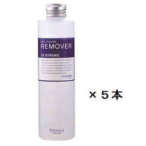 ■DNails(ディーネイルズ) ネイルポリッシュリムーバー エクストラストロング 200ml×5本セット【商品詳細】・しつこいラメもすっきり！チップもはがせる2way！・ソフトジェルも落とせる！・濃い色もスピーティーに落とせる！・アセトン配合タイプ【成分】アセトン、水、酢酸ブチル、PG、トリエチルヘキサノイン、香料、ホホバ油、オキシベンゾン【使用上の注意】・火気にご注意ください。・自爪、指に異常のある場合はご使用をおやめ下さい。・アレルギー体質の方はご使用をお控えください。・幼児の手の届かないところに保管してください。・可燃性ですので火気に十分ご注意ください。・高温又は低温の場所、直射日光の当たる場所には保管しないで下さい。・使用中、使用後はよく換気をしてください。・用途以外には使用しないで下さい。・目に入った場合は、すぐに流水で十分洗眼し、医師に相談してください。・衣服や家具等につくと、傷めることがありますのでご注意ください。・使用後はしっかりとキャップを閉めて下さい。広告文責：株式会社ドラッグピュア作成：201412MN神戸市北区鈴蘭台北町1丁目1-11-103TEL:0120-093-849製造・販売者：株式会社ディー・アップTEL：03-3479-8031区分：ネイルケア ■ 関連商品 除光液・エナメルリムーバー株式会社ディー・アップ　お取扱い商品