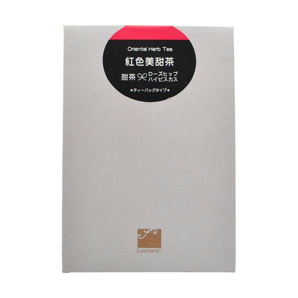 【商品説明】「紅色美甜茶」は、甜茶にローズヒップとハイビスカスをブレンドした、鮮やかな紅色のお茶です。甜茶のほのかな甘みとハーブのさっぱりとした酸味をお楽しみいただけます。【ホット】(1)温めたティーカップにティーバッグ1個を入れます。(2)熱湯(約150cc)を注ぎ、2分ほど蒸らします。(3)ティーバッグを上下に振って、味を引き出してから取り出します。【アイス】(1)熱湯の量を少なめ(約100cc)にして濃く滝れます。(2)氷をたっぷり入れたグラスに注ぎます。※熱湯には十分にご注意ください。【保存方法】直射日光、高温多湿の場所を避けて保存してください。【原材料】甜茶(バラ科/中国)、ローズヒップ(チリ)、ハイビスカス(スーダン)広告文責：株式会社ドラッグピュア作成：201405ST神戸市北区鈴蘭台北町1丁目1-11-103TEL:0120-093-849製造元：栃本天海堂〒530-0053　大阪市北区末広町3番21号TEL 06-6312-8425区分：食品■ 関連商品栃本天海堂お取り扱い商品甜茶（てんちゃ）