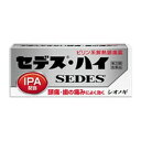 【内容量】　40錠【剤型】　錠剤【製品特徴】「セデスハイ 40錠」は、頭痛・歯の痛みに効くピリン系解熱鎮痛薬です。鎮痛作用の強いイソプロピルアンチピリンをはじめ4種類の成分を配合することにより、強い痛みにもすぐれた鎮痛効果をあらわします。小型の服用しやすい錠剤で速く効きしかも効果が持続します。【効能・効果】・頭痛・歯痛・月経痛（生理痛）・神経痛・腰痛・外傷痛・抜歯後の疼痛・咽喉痛・耳痛・関節痛・筋肉痛・肩こり痛・打撲痛・骨折痛・ねんざ痛の鎮痛・悪寒・発熱時の解熱 【用法・用量】　 次の量をなるべく空腹時をさけて，水またはぬるま湯でおのみ下さい。また，おのみになる間隔は4時間以上おいて下さい。 15歳以上・・・2錠 15歳未満・・・服用しないこと 【用法・用量に関連する注意】(1)用法及び用量を厳守してください。(2)錠剤の取り出し方 錠剤の入っているPTPシートの凸部を指先で強く押して、裏面のアルミ箔を破り、取り出してお飲み下さい。(誤ってそのまま飲み込んだりすると食道粘膜に突き刺さる等思わぬ事故につながります。) 【成分・分量】1錠中　イブプロフェン 75mg・・・熱を下げ，痛みをやわらげるアセトアミノフェン・・・ 125mg 熱を下げ、痛みをやわらげる アリルイソプロピルアセチル尿素 30mg・・・痛みをおさえるはたらきを助ける無水カフェイン 25mg・・・痛みをおさえるはたらきを助けるほか，頭痛をやわらげる添加物として，カルメロースカルシウム、クロスカルメロースナトリウム、ポビドン、ステアリン酸マグネシウム、結晶セルロース、トウモロコシデンプン、乳糖水和物、ヒドロキシプロピルセルロースを含有しています。。 【使用上の注意】●してはいけないこと(守らないと現在の症状が悪化したり、副作用・事故が起こりやすくなります)1.次の人は服用しないで下さい(1)本剤または本剤の成分によりアレルギー症状をおこしたことがある人(2)本剤または他の解熱鎮痛薬，かぜ薬を服用してぜんそくをおこしたことがある人(3)15才未満の小児(4)出産予定日12週以内の妊婦2.本剤を服用している間は，次のいずれの医薬品も服用しないで下さい他の解熱鎮痛薬，かぜ薬，鎮静薬，乗物酔い薬3.服用後，乗物または機械類の運転操作をしないで下さい(眠気などがあらわれることがあります)4.服用前後は飲酒しないで下さい5.長期連用しないで下さい●相談すること1.次の人は服用前に医師，歯科医師，薬剤師または登録販売者にご相談下さい(1)医師または歯科医師の治療を受けている人(2)妊婦または妊娠していると思われる人(3)高齢者(4)薬などによりアレルギー症状をおこしたことがある人(5)次の診断を受けた人心臓病，腎臓病，肝臓病，胃・十二指腸潰瘍2.服用後，次の症状があらわれた場合は副作用の可能性があるので，直ちに服用を中止し，この文書を持って医師， 薬剤師または登録販売者にご相談下さい[関係部位:症状]皮膚 :発疹・発赤，かゆみ消化器 : 吐き気・嘔吐，食欲不振精神神経系 :めまいその他 : 過度の体温低下まれに下記の重篤な症状がおこることがあります。その場合は直ちに医師の診療を受けて下さい。[症状の名称]:ショック(アナフィラキシー)[症状]:服用後すぐに，皮膚のかゆみ，じんましん，声のかすれ，くしゃみ，のどのかゆみ，息苦しさ，動悸，意識の混濁などがあらわれる。[症状の名称]:皮膚粘膜眼症候群(スティーブンス・ジョンソン症候群)，中毒性表皮壊死融解症，急性汎発性発疹性膿疱症[症状]:高熱，目の充血，目やに，唇のただれ，のどの痛み，皮膚の広範囲の発疹・発赤，赤くなった皮膚上に小さなブツブツ(小膿疱)が出る，全身がだるい，食欲がないなどが持続したり，急激に悪化する。[症状の名称]:肝機能障害[症状]:発熱，かゆみ，発疹，黄疸(皮膚や白目が黄色くなる)，褐色尿，全身のだるさ，食欲不振などがあらわれる。[症状の名称]:腎障害[症状]:発熱，発疹，全身のむくみ，全身のだるさ，関節痛(節々が痛む)，下痢などがあらわれる。[症状の名称]:間質性肺炎〔症状〕 階段を上ったり、少し無理をしたりすると息切れがする・息苦しくなる、空せき、発熱等がみられ、これらが急にあらわれたり、持続したりする。[症状の名称]:ぜんそく[症状]:息をするときゼーゼー，ヒューヒューと鳴る，息苦しいなどがあらわれる。3.服用後，次の症状があらわれることがあるので，このような症状の持続または増強が見られた場合には，服用を中止し，医師，薬剤師または登録販売者にご相談下さい眠気4.5〜6回服用しても症状がよくならない場合は服用を中止し，この文書を持って医師，歯科医師，薬剤師または登録販売者にご相談下さい 広告文責：株式会社ドラッグピュア作成：201502ST神戸市北区鈴蘭台北町1丁目1-11-103TEL:0120-093-849製造元：塩野義製薬株式会社大阪市中央区道修町3丁目1番8号 大阪06-6209-6948，東京03-3406-8450区分：指定第2類医薬品・日本製文責：登録販売者　松田誠司■ 関連商品塩野義製薬株式会社　お取扱商品