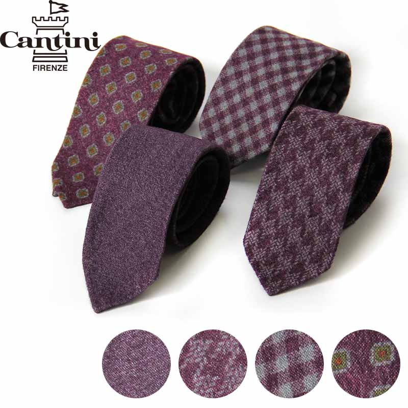 樂天商城 - 〈Cantini カンティーニ〉コットン起毛 小紋 プリント 三つ巻き ネクタイ デニム調 ムラサキ グレー イタリア製 結婚式 入学式 卒業式 父の日 敬老の日 フォーマル スーツ パーティ