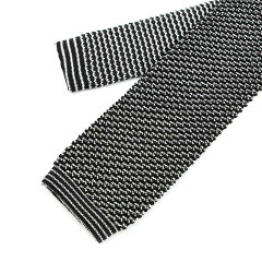Ascot Silk Knit Tie: Black / White Ascot Silk Knit Tie: Black / White