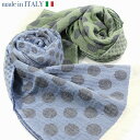 イタリア製 コットン ガーゼ ストール ドット 上質 春夏 メンズ レディース ユニセックス ブルー グリーン ギフト プレゼント