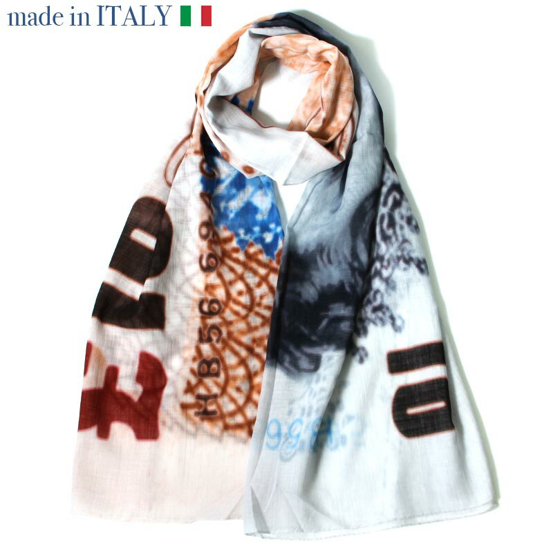 〈MADE IN ITALY〉エリザベス女王 10ポンド 紙幣 ストール コットン レッド イタリア製 MADE IN ITALY ..