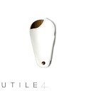 【MADE IN ITALY】UTILE4 SHOEHORN イタリア製 靴ベラ ユーティリフォー シューホーン 　本革 レザー×スチール 天然革（ホワイト）