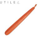 【MADE IN ITALY】UTILE4 SHOEHORN レザーコレクション イタリア製 靴べら ユーティリフォー シューホーン 本革 レザー×スチール 天然革（オレンジ）