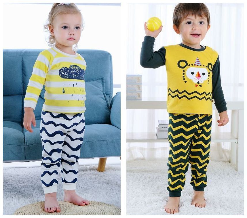送料無料 パジャマ ルームウエア 上下セット 子供用 長袖×長ズボン イラストプリント 可愛い 肩ボタン ラウンドネック 男の子 女の子 ベビー キッズ 75 80 90 100 110 3