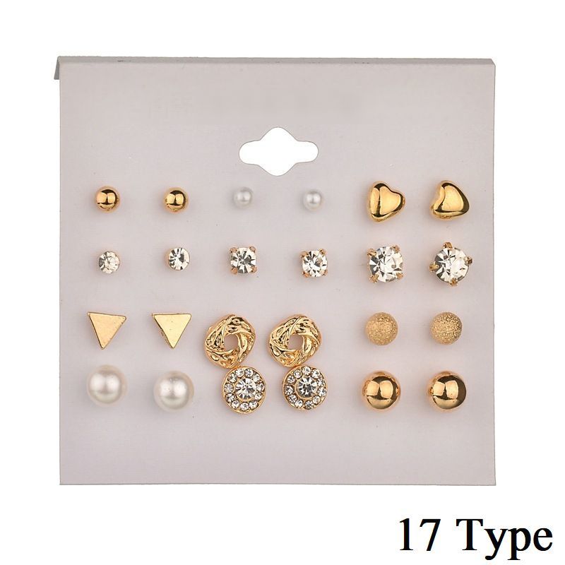 送料無料 ピアス レディース 女性 女の子 アクセサリー 耳飾り 12点セット ラインストーン フェイクパール ゴールドカラー シルバーカラー 種類豊富 プレゼ...