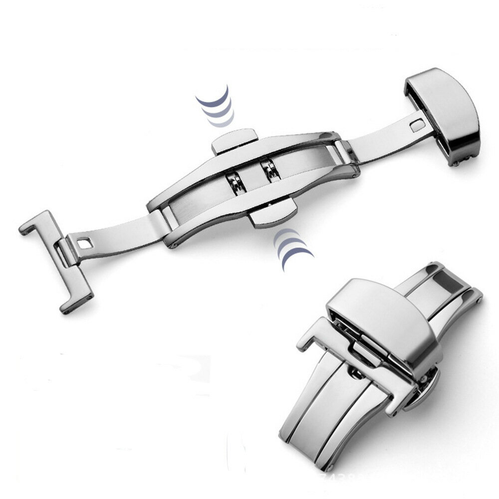 送料無料 尾錠 Dバックル 観音開き 両開き 取り換え用 替え 交換パーツ 腕時計 メンズ レディース アクセサリーパーツ シンプル ディプロイメントバックル かっこいい おしゃれ