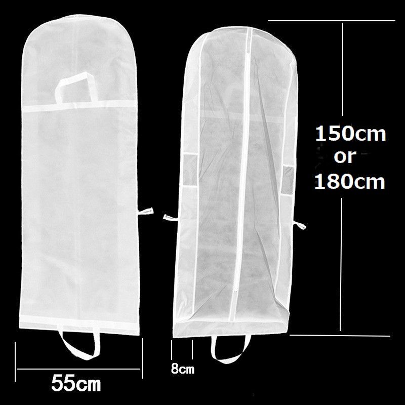 送料無料ドレス収納カバー収納バッグドレスカバー衣装カバーガーメントバッグ150cm180cm収納袋不織布手提げ付き持ち手付きバッグ型肩掛けファスナー持ち運びポータブル移動シンプルロングドレスパーティードレスフラドレスダン