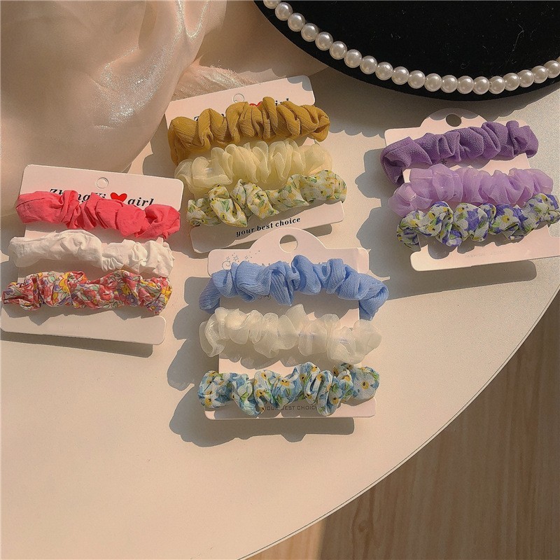 送料無料 シュシュ 3個セット ヘアゴム 髪留め レディース 女性用 ヘアアクセサリ...
