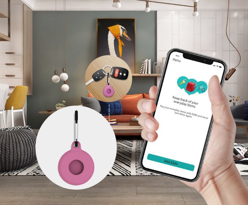 保護ケース カバー AirTag用 エアタグ用 ロケーショントラッカー シリコン 紛失防止 耐衝撃 ソフト 小型 カラビナ付き kobe-s-10038860 dolcissimo サンプル画像3