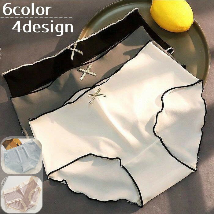 送料無料 ショーツ スタンダードショーツ レディース 女性用 インナー 下着 パンツ スタンダード リボン ミッドウエスト シンプル お洒落 普段使い デイリー...