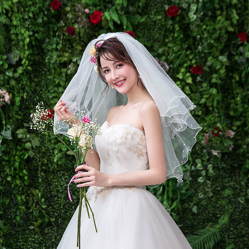 dolcissimoの送料無料 ウエディングベール 結婚式 服飾小物 レディース 女性 ウエディング ショートベール レース 小物 雑貨 ブライダル 花嫁 コスプレ イベント ハロウィン｜アングル3