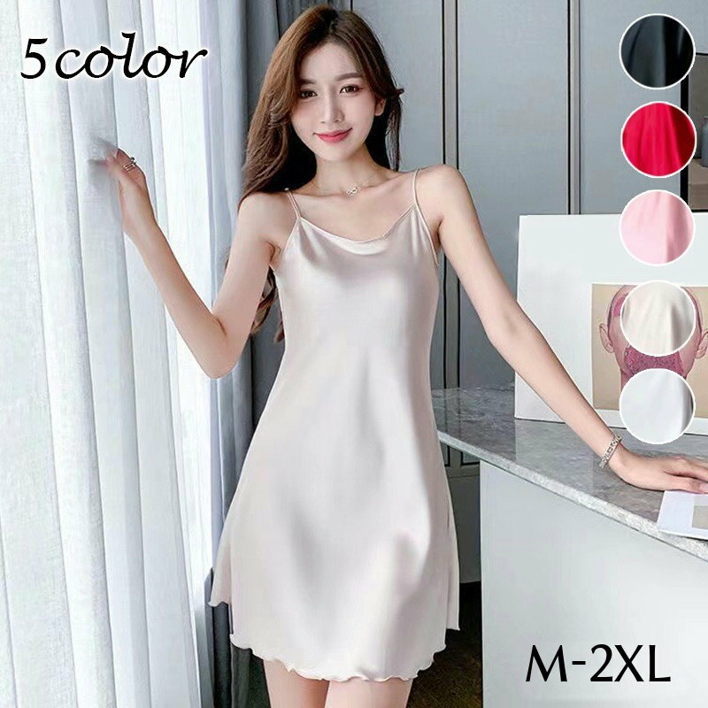 送料無料 スリップ インナー レディース 女性下着 光沢感 サテン調 キャミソール ランジェリー 細ストラップ 無地 単色 大きいサイズ有 おしゃれ かわいい ...