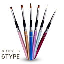 送料無料 ジェルネイルブラシ ネイルブラシ ジェルブラシ アートブラシ ライン フレンチ ラウンド 平筆 アート ネイルアート かわいい おしゃれ ネイル用品 筆