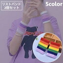 送料無料 リストバンド 2個セット レディース 女性 ガールズ 女の子 汗止め 手首 スポーツ アウトドア ジョギング ランニング テニス バスケ トレーニング...