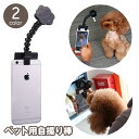 送料無料 ペット用自撮り棒 セルカ棒 セルフィスティック クリップ スマホ用品 犬 猫 ドッグ キャット カメラ目線 撮影 角度調節可 グースネック フレキシブルアーム