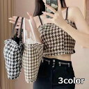 送料無料 キャミソール パッド付き ブラトップ レディース 婦人服 トップス 千鳥格子柄 チェック柄 ギャザー ノースリーブ おしゃれ ショート丈 着丈短め か...