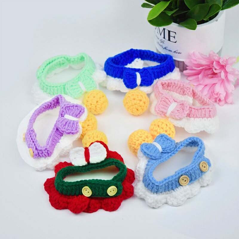送料無料 チョーカー 首飾り 犬用 猫用 ペット用 アクセサリー ニット 手編み風 ポ...