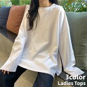 送料無料 チュニック 長袖 ロングTシャツ カットソー オーバーサイズ ビッグシルエット レディース 女性 トップス ゆったり サイドスリット 無地 シンプル お洒落 カジュアル 婦人服