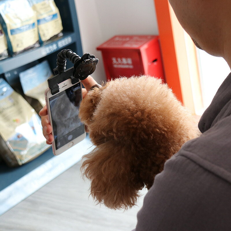送料無料 ペット用自撮り棒 セルカ棒 セルフィスティック クリップ スマホ取り付け...
