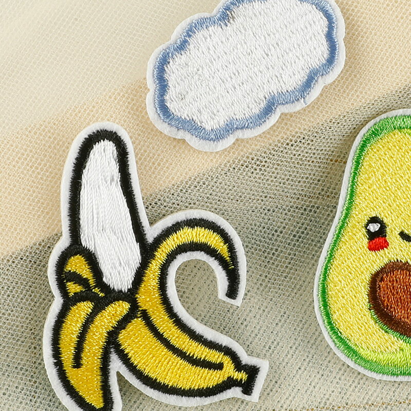 送料無料 刺繍ワッペン 手芸用品 手芸雑貨 裁縫用品 裁縫雑貨 ファッション雑貨 アイロン接着 雲 蜂 ハチ バナナ お花 フラワー 太陽 カラフル オレンジ グリーン ポップ カジュアル かわいい キュート おしゃれ