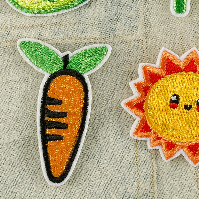 送料無料 刺繍ワッペン 手芸用品 手芸雑貨 裁縫用品 裁縫雑貨 ファッション雑貨 アイロン接着 雲 蜂 ハチ バナナ お花 フラワー 太陽 カラフル オレンジ グリーン ポップ カジュアル かわいい キュート おしゃれ