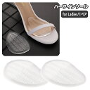 送料無料 ハーフインソール 中敷き つま先用 1ペア レディース 靴パッド クッション ジェル 透明 クリア パンプス ハイヒール サンダル ミュール 前滑り防...