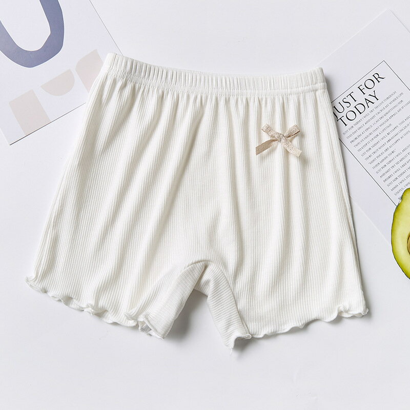 送料無料 ペチパンツ キッズ ジュニア レディース 女性 女の子 下着 インナー パンチラ防止 リボン 裾フリル 無地 ピンク ホワイト ブラック ガーリー かわいい キュート カジュアル ポップ 3