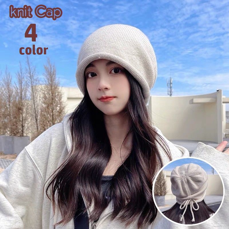 送料無料 ニット帽 帽子 ニットキャップ レディース 女性 ワッチキャップ ビーニー ぼうし 紐付き 調節可能 シンプル 防寒 寒さ対策 ファッション小物 可愛い おしゃれ お出掛け