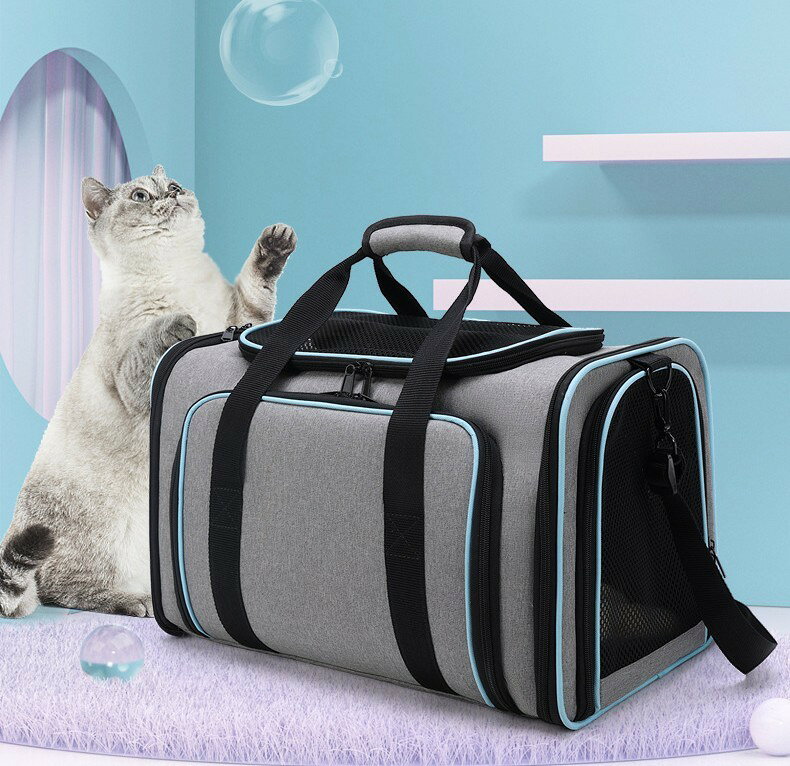 ペット用キャリーバッグ ボストンバッグ 折りたたみ可 ペット用品 犬 猫 イヌ ネコ...