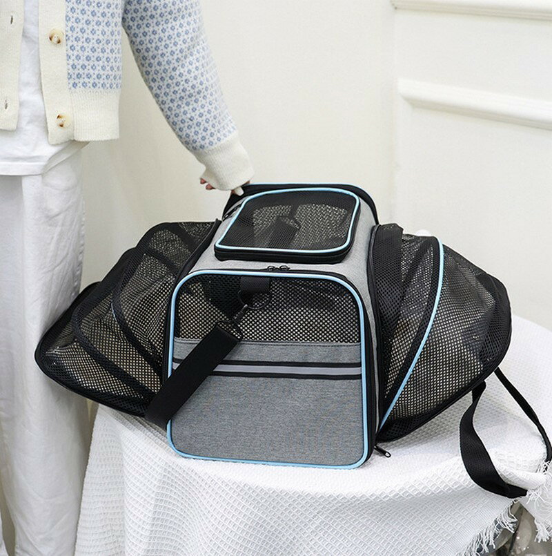 ペット用キャリーバッグ ボストンバッグ 折りたたみ可 ペット用品 犬 猫 イヌ ネコ...