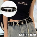 送料無料 ベルト レディース 女性用 バックル ブラック パンク風 レザー調 おしゃれ お出かけ ウェストマーク 大人女子 ファッション小物 服飾雑貨 婦人用
